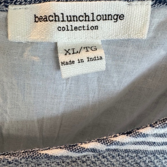 BeachLunchLounge Stripe Linen Cotton Shift Lined Dress XL #301 - Picture 7 of 8